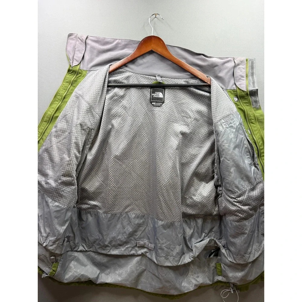 The North Face HyVent Jacket Mens Green Grey Colorblock Waterproof Shell Large